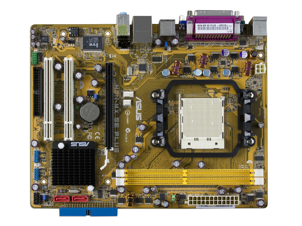 T. Madre ASUS M2N-MX SE Plus,
 Soporta: Phenom, Athlon 64/Athlon 64 X2, Socket AM2+,
 Memoria: DDR2 1066/800/667, 2 Bancos, 4GB Max,
 Integrado: Audio HD, Red 10/100,
 Diseño: MicroATX, Ptos: 1xPCIEx16, 2xPCI. 