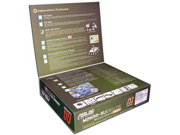 T. Madre ASUS M2N32-SLI Deluxe/Wireless Edition,
ChipSet NVIDIA nForce 590 SLI MCP,
Soporta: Socket AM2 Athlon 64 X2 / Athlon 64 FX / Athlon 64,
Memoria: DDR2 800/667/533, 4 Bancos, 8GB Max,
Integrado: Audio 8CH, Dual GigabitLAN, WiFi-AP Solo IEEE802