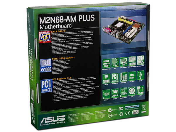 T. Madre ASUS M2N68-AM PLUS, Chipset NVIDIA G 7025,
Soporta: Phenom II, Athlon 64/Athlon 64 X2, Socket AM2+,
Memoria: DDR2 1066/800/667, 2 Bancos, 8GB Max,
Integrado: Audio HD, Red, Video Nvidia GF7025,
Diseño: mATX, Ptos:1xPCIEx16, 1xPCIEx1, 2xPCI