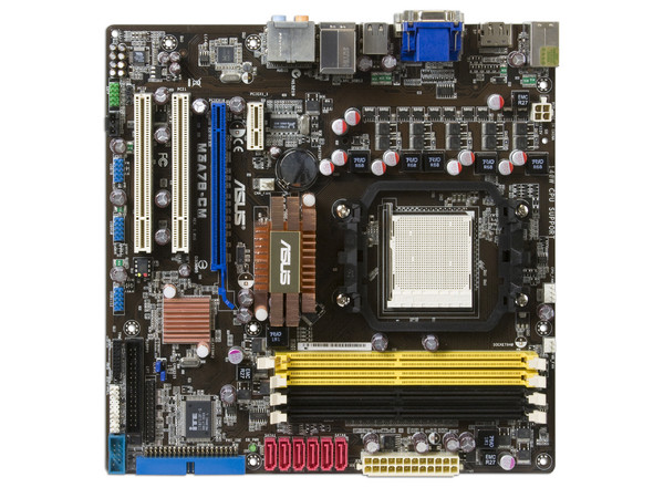 T. Madre ASUS M3A78-CM, Chipset AMD 780V/SB700,
Soporta: Phenom, Athlon 64/Athlon 64 X2, Socket AM2+,
Memoria: DDR2 1066/800/667, 4 Bancos, 8GB Max,
Integrado: Audio HD, Red 10/100, Video ATI RV610,
Diseño: MATX, Ptos:1xPCIEx16, 1xPCIEx1, 2xPCI.