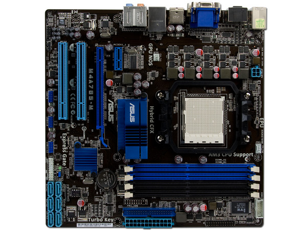 T. Madre Asus M4A785-M, ChipSet AMD 785G,
Soporta: Phenom II X3 y X4, Socket AM2+,
Integrado: Video ATI HD4200, Audio HD, Red Realtek 8112L,
Memoria: DDR2 1200(O.C.)/1066,Max. 16GB,
Diseño MicroATX, Ptos: 1xPCIEX16, 1xPCI-EX1, 2xPCI