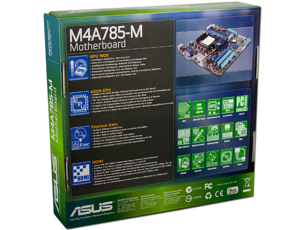 T. Madre Asus M4A785-M, ChipSet AMD 785G,
Soporta: Phenom II X3 y X4, Socket AM2+,
Integrado: Video ATI HD4200, Audio HD, Red Realtek 8112L,
Memoria: DDR2 1200(O.C.)/1066,Max. 16GB,
Diseño MicroATX, Ptos: 1xPCIEX16, 1xPCI-EX1, 2xPCI