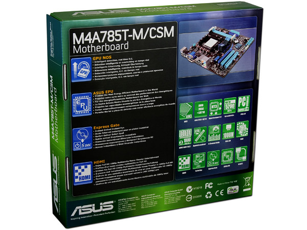 T. Madre Asus M4A785T-M/CSM, ChipSet AMD 785G,
Soporta: Phenom II X3 y X4 de Socket AM3,
Integrado: Video ATI HD 4200, Audio HD, Red Realtek,
Memoria: DDR3 1800(O.C.)/1333MHz,
Diseño mATX, Ptos: 1xPCIEX16, 1x