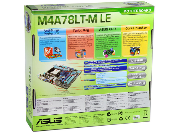 T. Madre Asus M4A78LT-M LE, Chipset AMD 760G,
Soporta: Phenom II X3 y X4 Socket AM3,
Integrado: Video Radeon HD3000, Audio HD, Red Gigabit,
Memoria: DDR3 1800(O.C)/1600(O.C)/1333/1066MHz, 8GB Max,
Diseño MicroATX, Ptos: 1xPCIEX16, 1xPCIEX1, 2xPCI