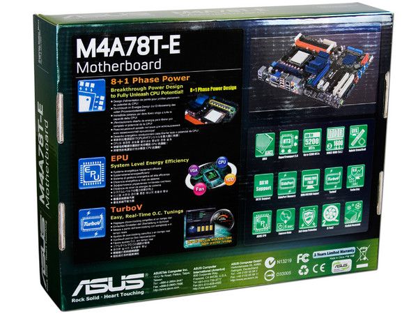 T. Madre Asus M4A78T-E, ChipSet AMD 790GX,
Soporta: Phenom II X3 y X4 de Socket AM3,
Integrado: Video ATI HD 3300, Audio HD, Red Gigabit,
Memoria: DDR3 1600(O.C.)/1333MHz,
Diseño ATX, Ptos: 2xPCIEX16, 2xPCI-EX1, 2xPC
