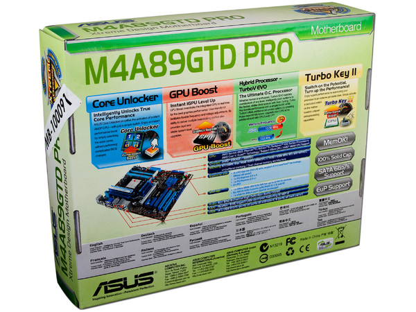 T. Madre Asus M4A89GTD PRO, ChipSet AMD 890GX,
Soporta: Phenom II X3 y X4 de Socket AM3,
Integrado: Audio HD, Red, Video ATI 4290,
Memoria: DDR3 2000(O.C.)/1333MHz,
Diseño ATX, Ptos: 2xPCIEX16, 2xPCIE, 2xPCI
