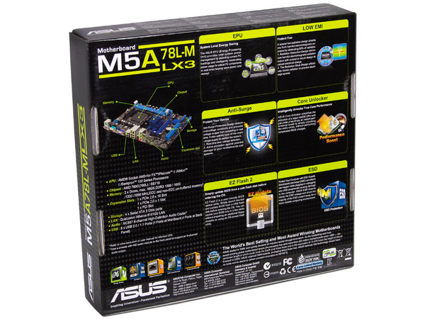 T. Madre ASUS M5A78L-M LX3, Chipset AMD A55X FCH,
Soporta: AMD FX/Phenom II/Athlon II de Socket Am3+,
Memoria: DDR3 1866/1600/1333/1066 MHz, 16 GB Max,
Integrado: Audio HD, Red Gigabit,
Micro ATX, Ptos: 1xPCIEX16, 1xPCIEX1.