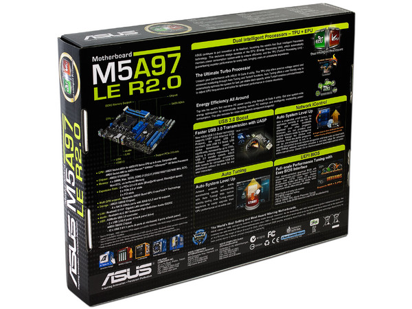 T. Madre ASUS M5A97 LE R2.0, Chipset AMD 970,
Soporta: FX/ Phenom / Athlon /Sempron 100 Series, Socket AM3+,
Memoria: 2133(OC)/1866/1600/1333/1066 MHz, 32GB max,
Integrado: Audio HD, Red Gigabit,
SATA 3.0, USB 3.0,
Diseño ATX, Ptos: 2xPCIEx16, 2xPCI