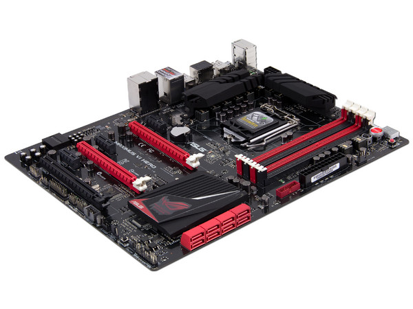 T. Madre ASUS Maximus VI Hero, Chipset Intel Z87,
Soporta: Core i7 / i5 / i7 / Pentium / Celeron de Socket 1150,
Memoria: DDR3 3000(O.C.) / 2933(O.C.)/1600 / 1333 MHz, 32GB Max,
USB 3.0 y SATA 3.0,
ATX, Ptos: 2xPCIE 3.0 X16, 1xPCIEX16, 1xPCIEX1