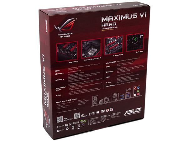 T. Madre ASUS Maximus VI Hero, Chipset Intel Z87,
Soporta: Core i7 / i5 / i7 / Pentium / Celeron de Socket 1150,
Memoria: DDR3 3000(O.C.) / 2933(O.C.)/1600 / 1333 MHz, 32GB Max,
USB 3.0 y SATA 3.0,
ATX, Ptos: 2xPCIE 3.0 X16, 1xPCIEX16, 1xPCIEX1