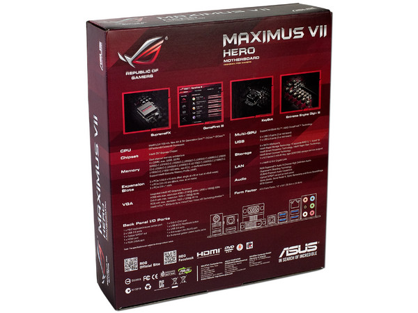 T. Madre ASUS MAXIMUS VII HERO, Chipset Intel Z97 Exp.,
Soporta: Core i7/i5/i3 de Socket 1150,
Memoria: DDR3 3200(O.C.)/1600/1333/1066 MHz, 32GB Max,
Integrado: Audio HD, Red,
USB 3.0 y SATA 3.0,
ATX, Ptos: 2xPCIE 3.0 x16, 3xPCIEx1