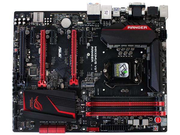 T. Madre ASUS MAXIMUS VII RANGER, Chipset Intel Z97 Exp.,
Soporta: Core i7/i5/i3 de Socket 1150,
Memoria: DDR3 3200(O.C.)/1866/1600/1333 MHz, 32GB Max,
Integrado: Audio HD, Red,
USB 3.0 y SATA 3.0,
ATX, Ptos: 2xPCIE 3.0 x16, 3xPCIEx1