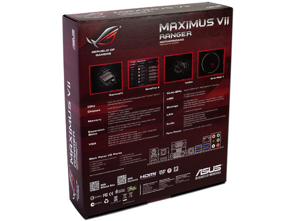 T. Madre ASUS MAXIMUS VII RANGER, Chipset Intel Z97 Exp.,
Soporta: Core i7/i5/i3 de Socket 1150,
Memoria: DDR3 3200(O.C.)/1866/1600/1333 MHz, 32GB Max,
Integrado: Audio HD, Red,
USB 3.0 y SATA 3.0,
ATX, Ptos: 2xPCIE 3.0 x16, 3xPCIEx1