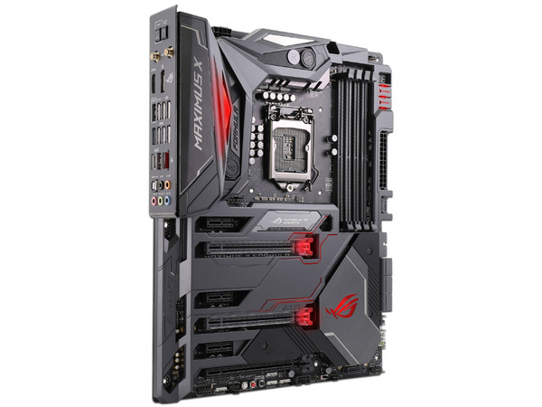 T. Madre Gigabyte Rog Maximus X Formula, ChipSet Intel Z370, 
Soporta Intel i7 / i5 / i3 de 8va gen, de Socket 1151, 
Memoria DDR4 4133(O.C.) /2800(O.C.)/ 2133 MHz, 64GB Max,
Integrado Audio HD, Red, USB 3.0 y SATA 3.0, 
ATX, Ptos 3xPCIEx16, 1xPCIEx1