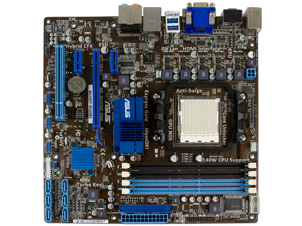 T. Madre ASUS M4A88T-M/USB3, Chipset AMD880G,
Soporta: Phenom II X3, X4 y X6 Socket AM3, USB 3.0,
Memoria: DDR3 1866(O.C.)/1333, 16GB Max,
Integrado: Audio HD, Red, Video Radeon HD 4250,
Diseño MicroATX, Ptos: 1xPCIEX16, 2xPCIEX1