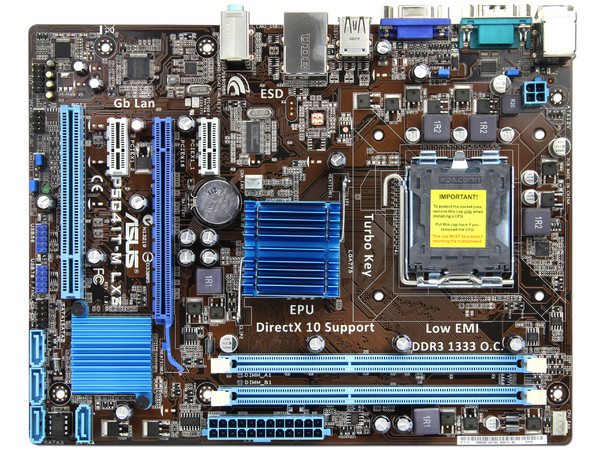 Tarjeta Madre ASUS P5G41T-M LX3, ChipSet Intel G41,
Soporta: Core 2 Quad/Core 2 Duo/Pentium D.C./Celeron,
Memoria: DDR3 1333(O.C.)/1066/800MHz 8GB Max,
Integrado: Audio HD, Red, Video Intel GMA X4500, 
Micro ATX, Puertos: 1xPCIEx16, 2xPCIEx1