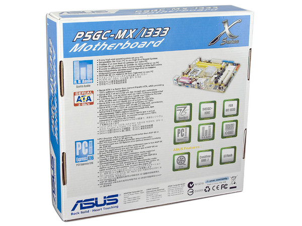 T. Madre ASUS P5GC-MX/1333, ChipSet Intel 945GC,
Soporta: Cel.400, DualCore/2 Duo, *1333/1066/800MHz,
Memoria: DDR2 667/533Mhz, 2 Bancos, 4GB Max,
Integrado: Video IGMA 950, Audio 6 canales, Red,
Diseño: mATX, Ptos: 1xPCEx16, 1xPCE, 2xPCI