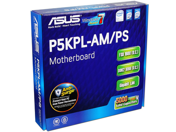 Tarjeta Madre ASUS P5KPL-AM/PS, ChipSet Intel G31,
Soporta: Core 2 Quad, Core 2 Duo, 1600(O.C)/1333/1066MHz,
Memoria: DDR2 1066(O.C.)/800/667MHz, 2 Bancos, 4GBMax,
Integrado: Audio HD, Red, Video Intel, Diseño: mATX,
Puertos: 1xPCIEx16, 1xPCIEx1, 2xP