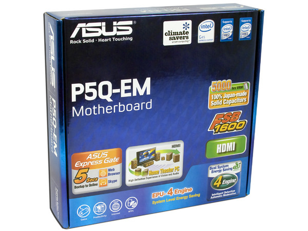 Tarjeta Madre Asus P5Q-EM, ChipSet Intel G45,
Soporta: Core 2 Quad, Core 2 Duo, 1600/1333/800MHz,
Memoria: DDR2 667/800MHz, 4 Bancos, 16GBMax,
Integrado: Audio HD, Red, Video X4500HD, Diseño: ATX,
Puertos: 1xPCI-Ex16, 2xPCI-Ex1, 1xPCI