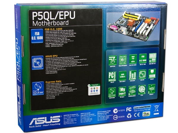 Tarjeta Madre Asus P5QL/EPU, ChipSet Intel P43,
Soporta: Core 2 Quad, Core 2 Duo, 1600(O.C.)/1333MHz,
Memoria: DDR2 1066(O.C.)/800/667MHz, 4Bancos, 16GBMax,
Integrado: Audio HD, Red, Diseño:ATX,
Puertos: 1xPCIEx16, 2xPCIEx1, 3xPCI