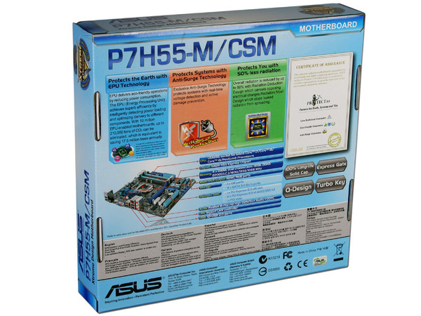 T. Madre ASUS P7H55-M/CSM, ChipSet Intel H55,
Soporta: Core i7, Core i5 y Core i3 de Socket 1156,
Integrado: Audio 5.1, Red 10/100/1000,
Memoria: DDR3 2200(O.C.)/1066MHz, 16GB Max,
mATX, Ptos: 1xPCEx16, 2xPCEx1, 1xPCI