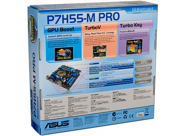 T. Madre Asus P7H55-M Pro, ChipSet Intel H55 Exp.,
Soporta: Core i7, Core i5 y Core i3 de Socket 1156,
Integrado: Audio 7.1, Red Gigabit,
Memoria: DDR3 2133(OC)/1333/1066MHz, 16GB Max,
ATX, Ptos: 1xPCEx16, 1xPCIEx1, 2xPCI