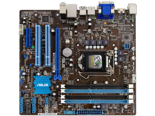T. Madre ASUS P8B75-M/CSM, Chipset Intel B75 Exp.,
Soporta: Core i7/i5/i3 de Socket 1155,
Memoria: DDR3 1600/1333/1066MHz, 32GB Max,
Integrado: Audio HD, Red Gigabit,
USB 3.0, SATA 3.0,
Diseño M-ATX, Ptos: 1xPCIEX16,1xPCIEX4