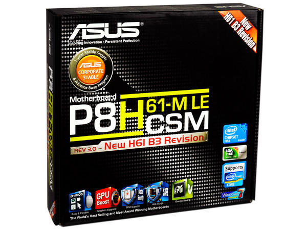 T. Madre ASUS P8H61-M LE/CSM-B3, ChipSet Intel H61 Exp.,
Soporta: Core i7/i5/i3 de Socket 1155,
Integrado: Audio HD, Red Gigabit,
Memoria: DDR3 1333/1066MHz, 16GB Max,
Diseño mATX, Ptos: 1xPCIEX16,2xPCIEX1