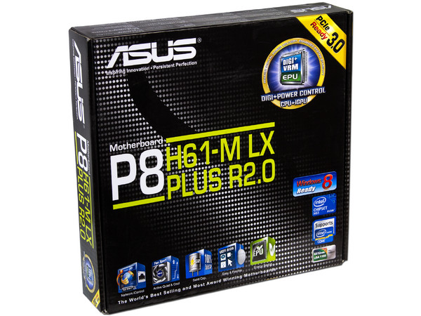 T. Madre ASUS P8H61-M LX PLUS R2.0, Chipset Intel H61 Exp.,
Soporta: Core i7/i5/i3 de Socket 1155,
Memoria: DDR3 2200(O.C.)/1600/1333/1066MHz, 16 GB Max,
Integrado: Audio HD, Red Gigabit,
Diseño Micro-ATX, Ptos: 1xPCIEX16, 3xPCIEX1