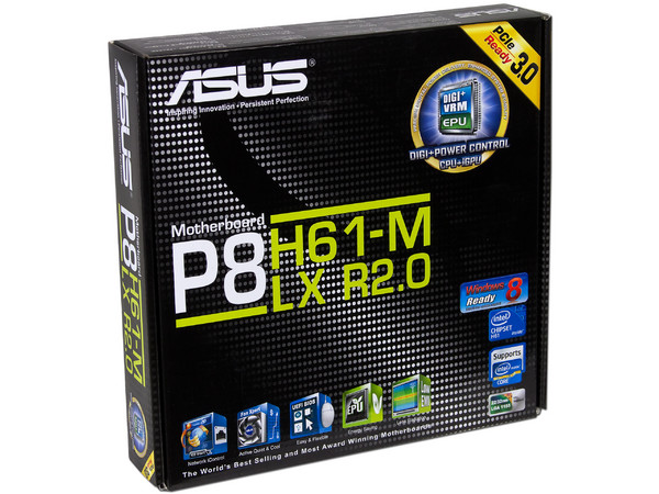 T. Madre ASUS P8H61-M LX R2.0, Chipset Intel H61 Exp.,
Soporta: Core i7/i5/i3 de Socket 1155,
Memoria: DDR3 2200(O.C.)/1333/1066 MHz, 16 GB Max,
Integrado: Audio HD, Red Gigabit,
Micro-ATX, Ptos: 1xPCIEX 3.0x16, 3xPCIEx1