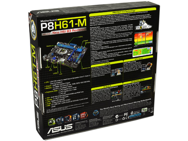 T. Madre ASUS P8H61-M-B3, ChipSet Intel H61,
Soporta: Core i7/i5/i3 de Socket 1155,
Integrado: Audio HD, Red Gigabit,
Memoria: DDR3 1333/1066MHz 16GB Max,
Diseño mATX, Ptos: 1xPCIEX16,2xPCIEx1,1xPCI 