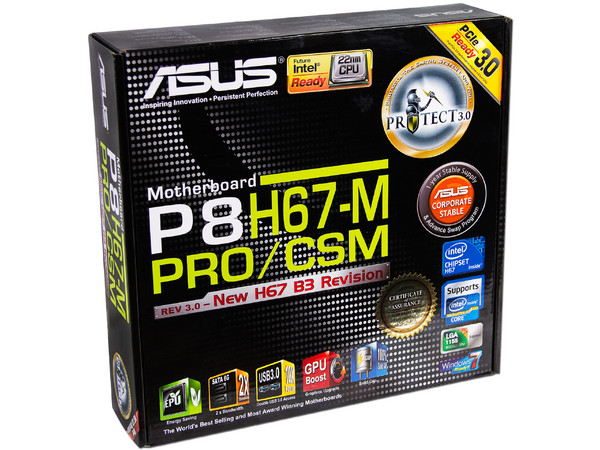 T. Madre ASUS P8H67-M PRO/CSM, ChipSet Intel H67 Exp.,
Soporta: Core i7/i5/i3 de Socket 1155,
Memoria: DDR3 1333/1066 32GB Max,
Integrado: Audio HD, Red Gigabit,
Serial ATA 3.0, USB 3.0,
Diseño mATX, Ptos: 1xPCIEX16,1xPCIEx4