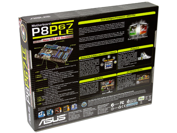 T. Madre ASUS P8P67 LE-B3, ChipSet Intel P67 Exp.,
Soporta: Core i7/i5/i3 de Socket 1155,
Integrado: Audio, Red,
 USB 3.0 y SATA 3.0,
Memoria: DDR3 1866(O.C)/1333/1066MHz,
Diseño ATX, Ptos: 2xPCIEx16,2xPCIEx1