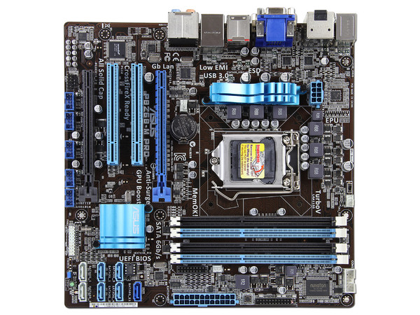 T. Madre ASUS P8Z68-M PRO, ChipSet Intel Z68,
Soporta: Core i7/i5/i3 de Socket 1155,
Integrado: Audio HD, Red,
 USB 3.0 y SATA 3.0,
Memoria: DDR3 2200(O.C.)/1600/1333MHz, 32GB Max,
ATX, Ptos: 2xPCIEX16, 1xPCIx1