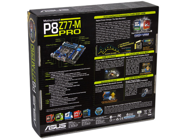 T. Madre ASUS P8Z77-M PRO, ChipSet Intel Z77,
Soporta: Core i7/i5/i3 de Socket 1155,
Memoria: DDR3 2400(O.C.)/1600/1333MHz, 32GB Max,
Integrado: Audio HD, Red Gigabit,
USB 3.0, SATA 3.0,
Diseño Micro-ATX, Ptos: 1xPCIEX16 ,2xPCIEX3.0X16