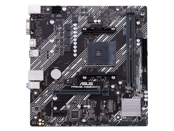 T. Madre ASUS PRIME A520M-K,
Chipset AMD A520,
Segmento: Básico,
Soporta: AMD Ryzen 3ra, 4ta y 5ta Generación, Socket AM4,
DDR4 4600/3866/2133 MHz, 64GB Max,
Audio HD, Red, USB 3.0,
SATA 3.0, M.2,
Micro-ATX, Ptos: PCIE 3.0 x16, PCIE 3.0 x1. (Caja 