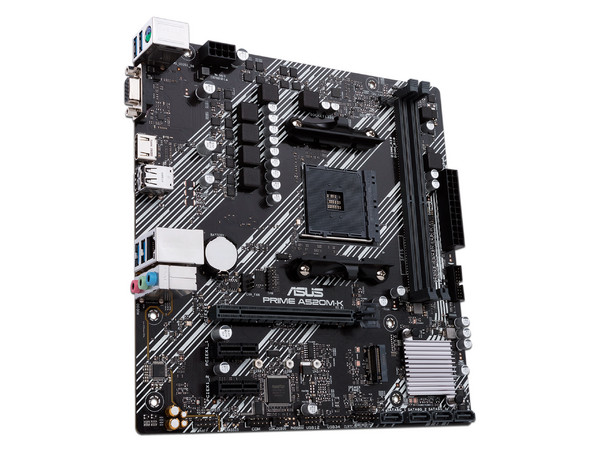 T. Madre ASUS PRIME A520M-K,
Chipset AMD A520,
Segmento: Básico,
Soporta: AMD Ryzen 3ra, 4ta y 5ta Generación, Socket AM4,
DDR4 4600/3866/2133 MHz, 64GB Max,
Audio HD, Red, USB 3.0,
SATA 3.0, M.2,
Micro-ATX, Ptos: PCIE 3.0 x16, PCIE 3.0 x1. (Caja 