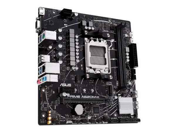 T. Madre A620M-K CSM,
Chipset AMD A620M,
Segmento: Básico,
Soporta: Procesador AMD Ryzen 7ma Generación, Socket AM5,
RAM: DDR5 7000/4400/4800 MHz, 96GB Max,
IAudio HD, Red, USB 3.2,
SATA 3.0, M.2,
Micro-ATX, Ptos: PCIe 4.0 x16, 1 x PCIe 3.0x1.