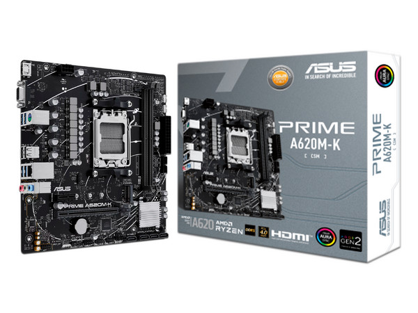 T. Madre A620M-K CSM,
Chipset AMD A620M,
Segmento: Básico,
Soporta: Procesador AMD Ryzen 7ma Generación, Socket AM5,
RAM: DDR5 7000/4400/4800 MHz, 96GB Max,
IAudio HD, Red, USB 3.2,
SATA 3.0, M.2,
Micro-ATX, Ptos: PCIe 4.0 x16, 1 x PCIe 3.0x1.
