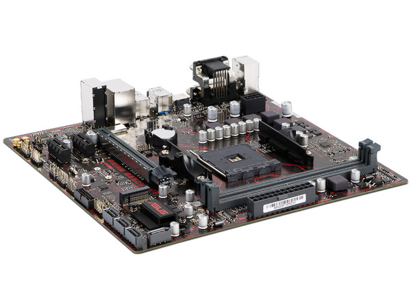 T. Madre ASUS PRIME B350M-E, ChipSet AMD B350, 
Soporta: AMD Ryzen/ Athlon / 7ma Gen A-Series de Socket AM4,
Memoria: DDR4 2400/2133 MHz, 32GB Max,
Integrado: Audio HD, Red, USB 3.1 y SATA 3.0, 
Micro ATX, Ptos: 1xPCIEx16, 2xPCIe 2.0.