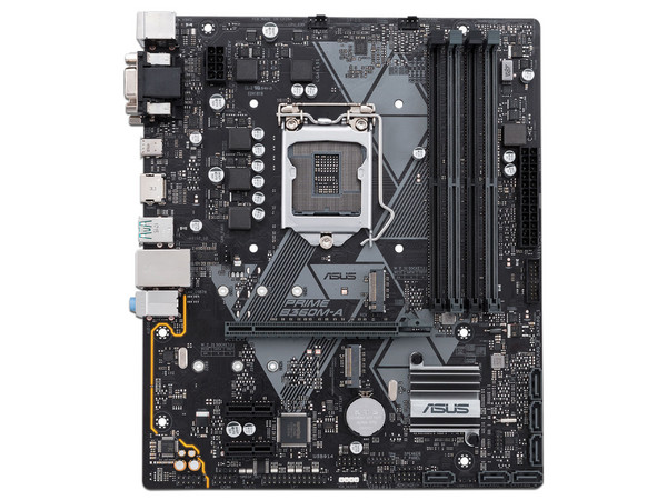 T. Madre ASUS PRIME B360M-A, Chipset Intel B360,
Soporta: Intel Core i7 / i5 / i3 de 8va Gen., Socket 1151,
Memoria: DDR4 2666/2400/2133 MHz, 64GB Max,
Integrado: Audio HD, Red,
USB 3.1 y SATA 3.0, M.2,
Micro-ATX, Ptos: 3xPCIEx16. OEM.