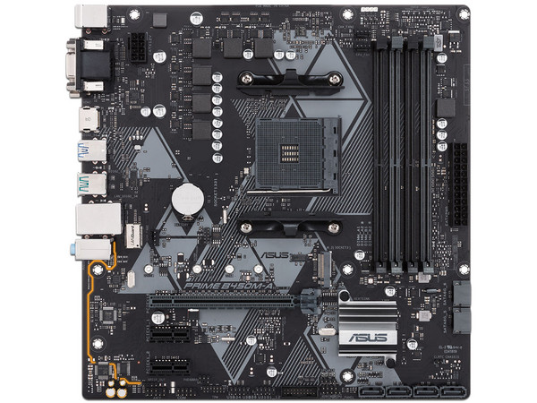 T. Madre ASUS PRIME B450M-A, ChipSet AMD B450, 
Soporta: AMD Ryzen 2da Generacion de Socket AM4,
Memoria: DDR4 3200(O.C.)/2400/2133 MHz, 64GB Max,
Integrado: Audio HD, Red, USB 3.1, 
Micro-ATX, Ptos: 1xPCIEx16, 2xPCIEx1.