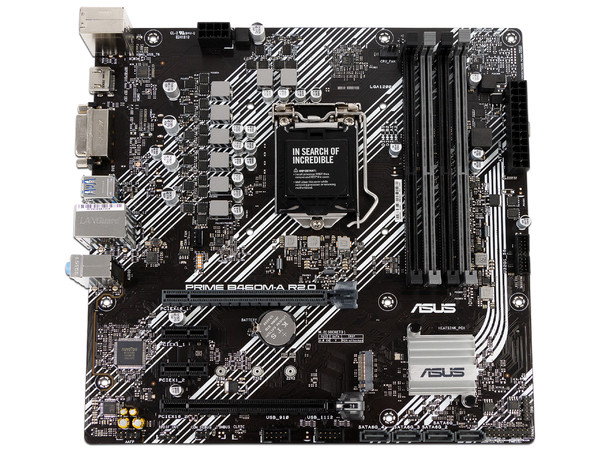 T. Madre ASUS PRIME B460M-A R2.0, Chipset Intel B460,
Soporta: Intel 10ma Generación de Socket 1200,
Memoria DDR4 2933/2666/2133 MHz, 128GB Máx, 
Integrado: Audio HD, Red y SATA 3.0, M.2, 
MicroATX Ptos: 1xPCIEx16, 2XPCIEx1.