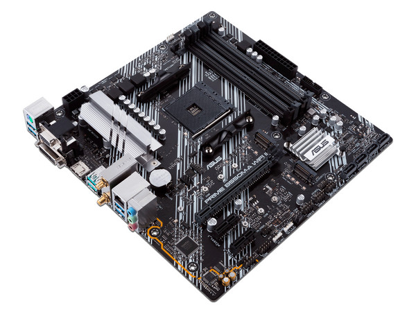 T. Madre ASUS PRIME B550M-A WIFI II,
Chipset AMD B550,
Segmento: Medio,
Soporta: AMD Ryzen 3ra, 4ta 5ta Generación de Socket AM4,
RAM: DDR4 4866/3866/2133 MHz, 128GB Max,
Audio HD, Red, Wi-Fi 5, USB 3.2,
SATA 3.0, M.2,
Micro-ATX, Ptos: 1xPCIE4.0x16