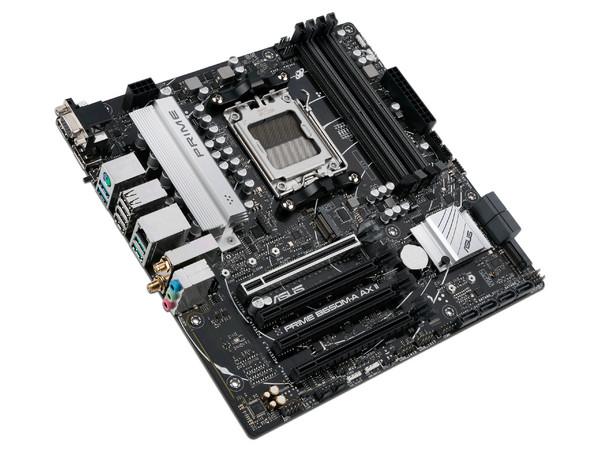 T. Madre ASUS PRIME B650M-A AX II,
Chipset AMD B650,
Segmento: Alto,
Soporta: AMD 7ma Generación de Socket AM5,
RAM: DDR5 6400/5600/4800MHz, 128GB Max,
AudioHD, Red, WiFi, USB 3.2 y SATA 3.0,
M.2, M-ATX, Ptos:2xPCIE4.0x16, 2xPCIE4.0x1.
