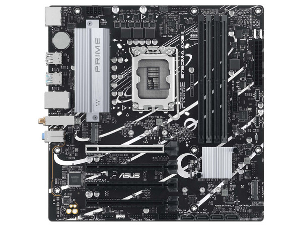 T. Madre ASUS PRIME B760M-A AX6 II, 
Chipset Intel B760, 
Segmento: Alto,
Soporta Procesadores Intel Core i9, i7, i5, i3, Celeron, Pentium, Socket LGA 1700, 
Memoria DDR5 hasta 6000(OC) MHz, 
Wi-Fi 6, M.2, 
Micro ATX. Ptos: 4xPCIE4.0x16
