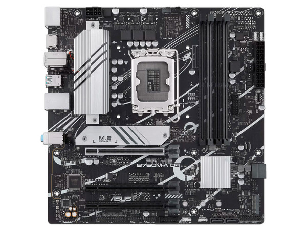 T. Madre ASUS PRIME B760M-A D4,
Chipset Intel B760M,
Segmento: Alto,
Soporta: Intel 13va y 12va Generación de Socket 1700,
Memoria: DDR4 5333/4800/2133MHz, 128GB Max,
Integrado: AudioHD, Red, USB 3.1 y SATA 3.0, M.2,
Micro-ATX, Ptos: 3xPCIE4.0x16