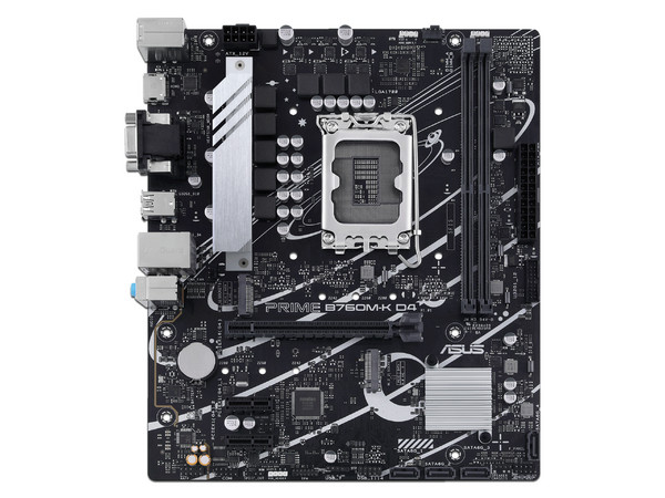 T. Madre ASUS PRIME B760M-K D4 Chipset Intel B760M,
Soporta: Intel 13va y 12va Generación de Socket 1700,
Memoria: DDR4 5333(OC)/4800(OC)/2133MHz, 64GB Max,
Integrado: AudioHD, Red, USB 3.1 y SATA 3.0, M.2,
Micro-ATX, Ptos: 1xPCIE4.0x16