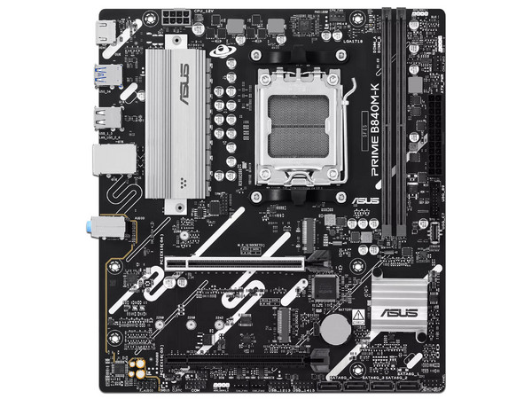 T. Madre ASUS PRIME B840M-K,
Chipset AMD B840, 
Segmento: Alto,
Soporta: Procesadores AMD Serie 9000, 8000 y 7000, Socket AM5, 
Memoria: DDR5 7600/4800MHz, 256GB Max,
Integrado: Wi-Fi, USB, M.2, USB C, 
Micro-ATX, Ptos: 2xPCIE4.0x16.