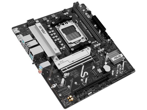 Tarjeta Madre ASUS PRIME B850M-K: 
Chipset AMD B850,
Segmento: Alto/Gamer,
Soporta: AMD Ryzen 9000, 8000 y 7000, Zocket AM5,
RAM: DDR5 hasta 8200MHz, 128GB Máx,
Integrado: Audio HD, Red, USB 3.0, M.2,
M-ATX, Ptos: 1xPCIE5.0x16.